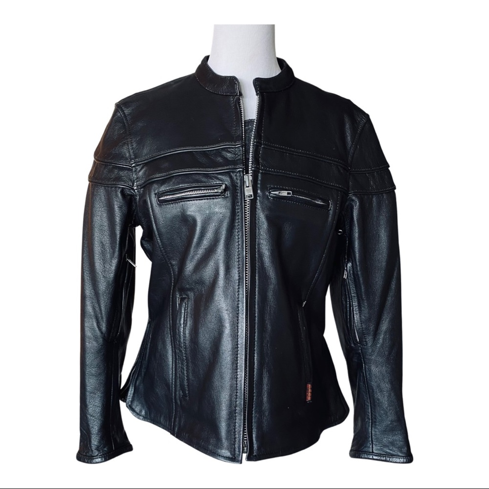 Hot Leathers black vented leather jacket size L